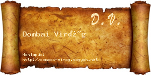 Dombai Virág névjegykártya